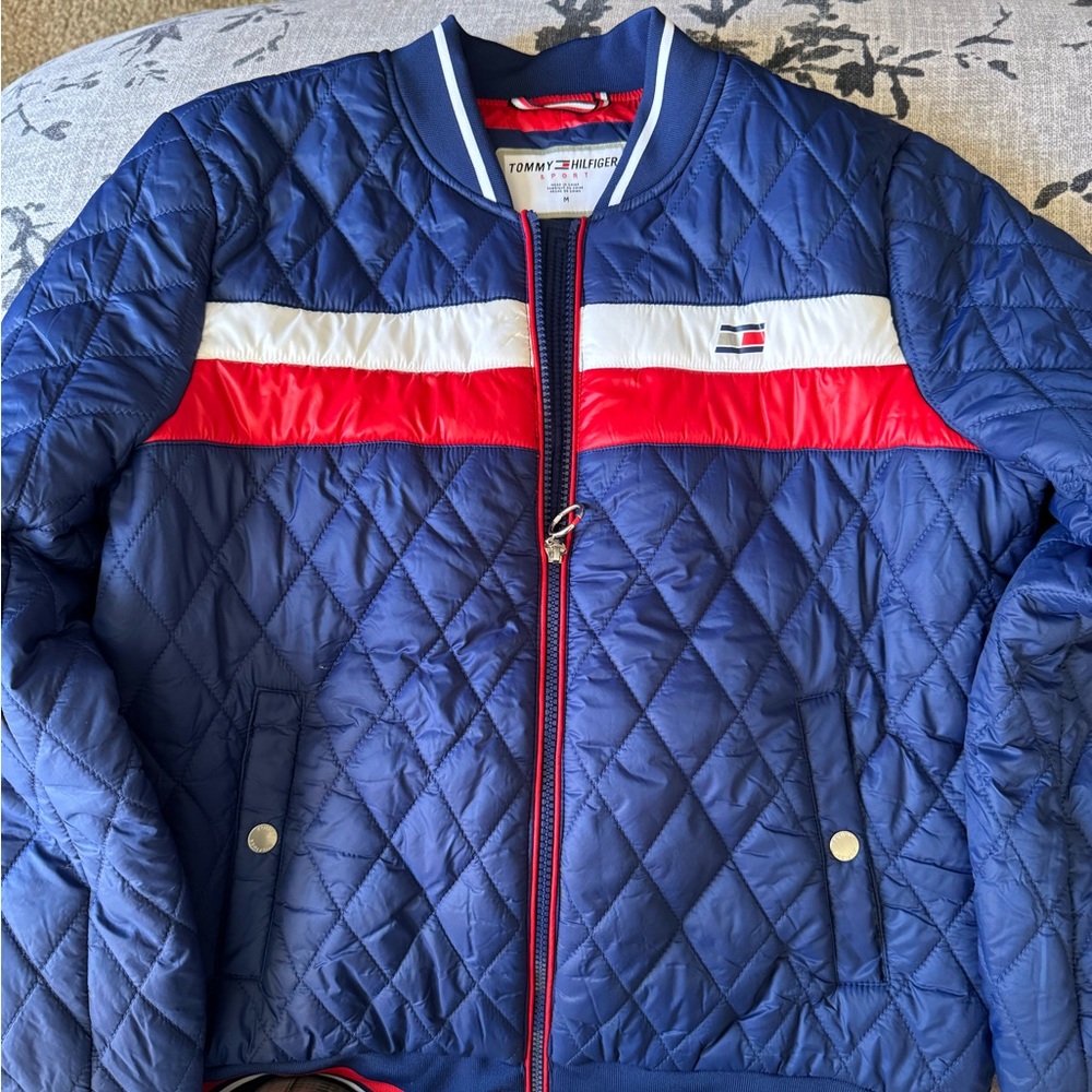 Tommy Hilfiger Women's Navy Quilted Bomber Jacket